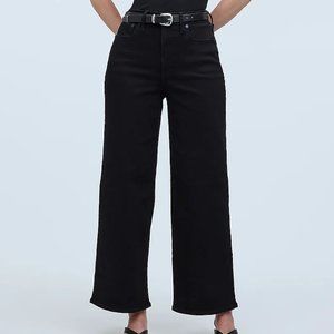 Madewell curvy perfect vintage wide leg jean in black 30 petite